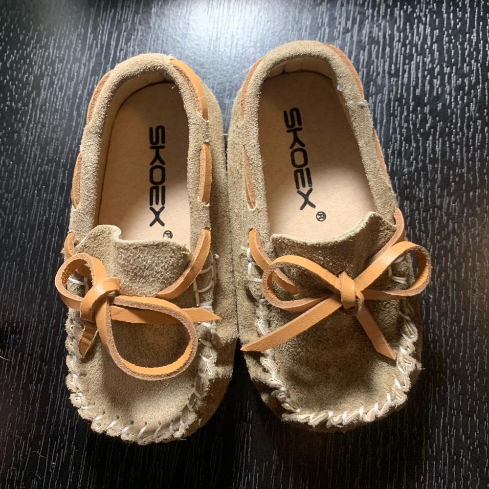 Baby tan moccasins